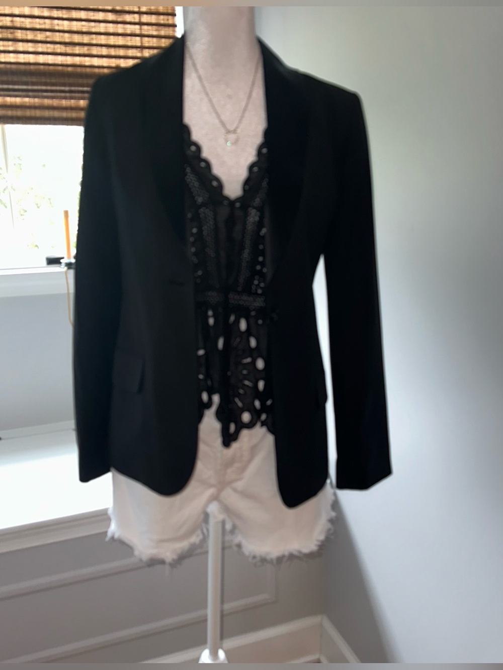 Elizabeth and James  Black  Blazer - Timeless Single-Button  Jacket
